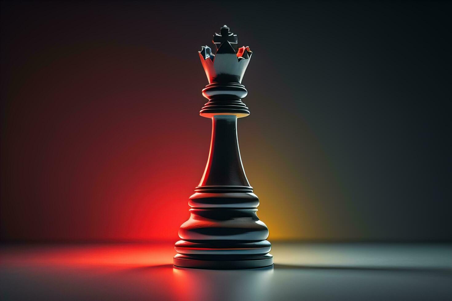 Chess king on a solid color background. ai generative photo