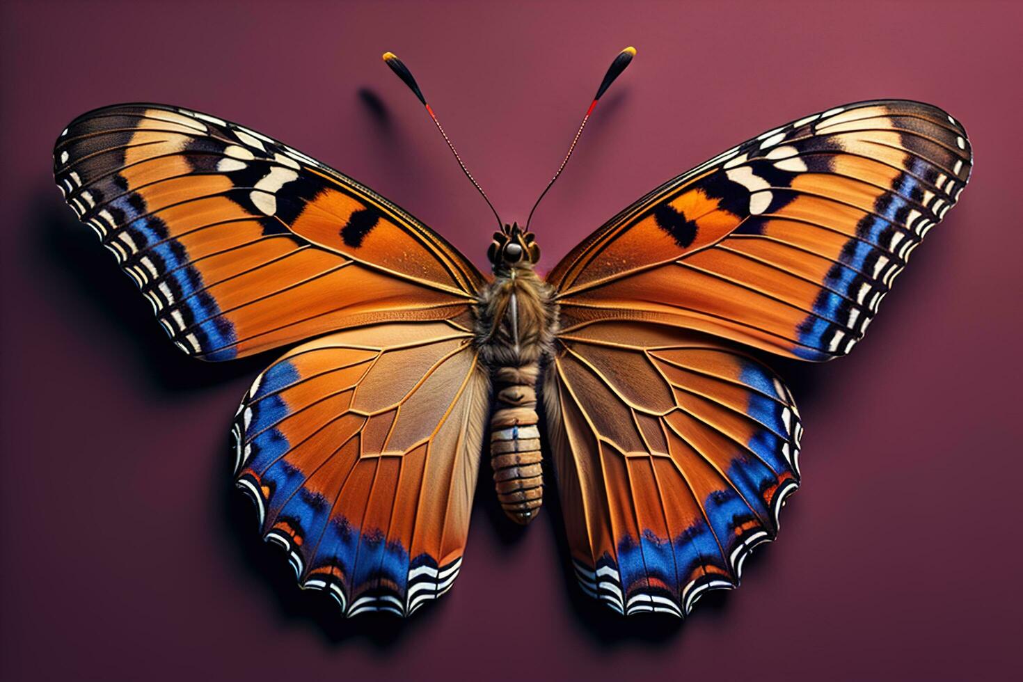Butterfly Papilio machaon isolated on solid color background. ai generative photo