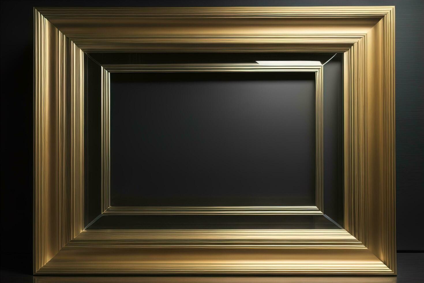 Glass picture frame on a solid color background. ai generative photo