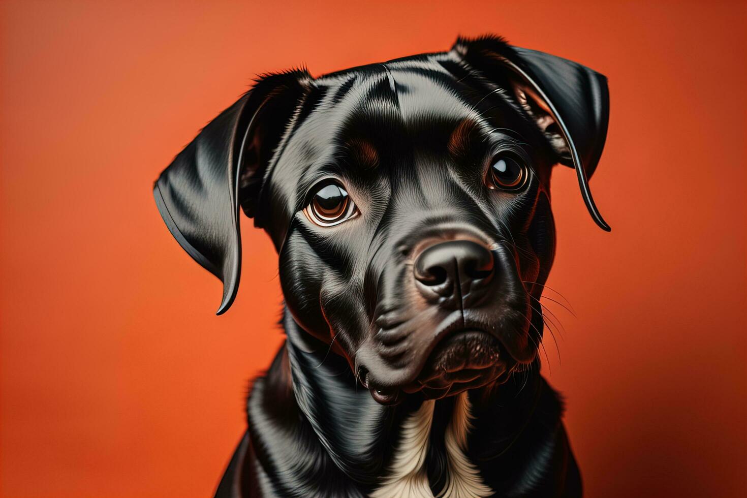 Portrait of a cute dog on a colorful background. Studio shot. ai generative photo