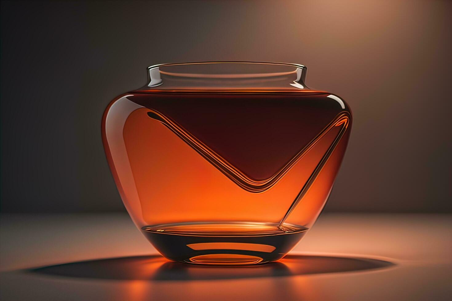Colorful glass pot on a dark background. ai generative photo