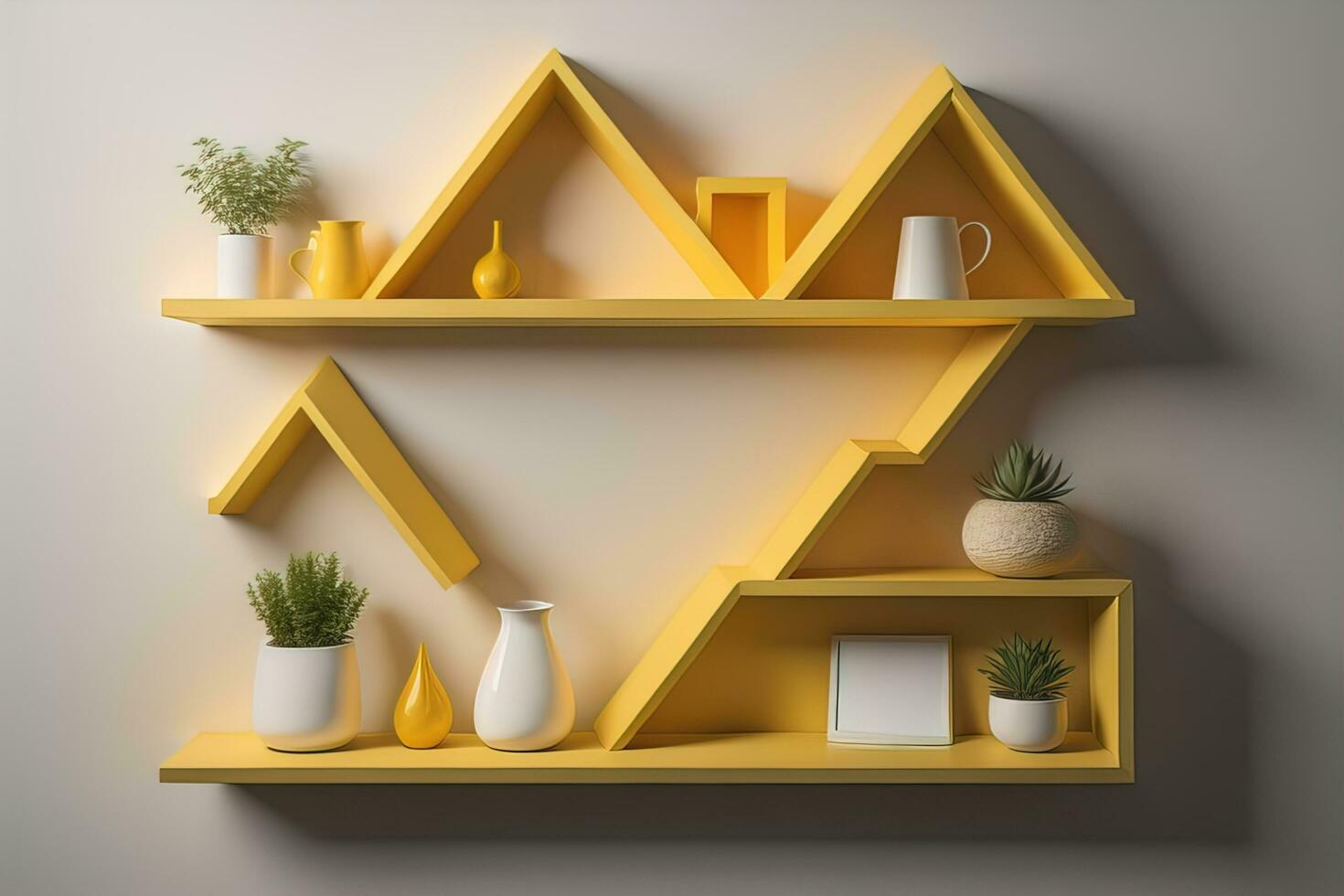 Bookshelf in scandinavian interior. ai generative photo