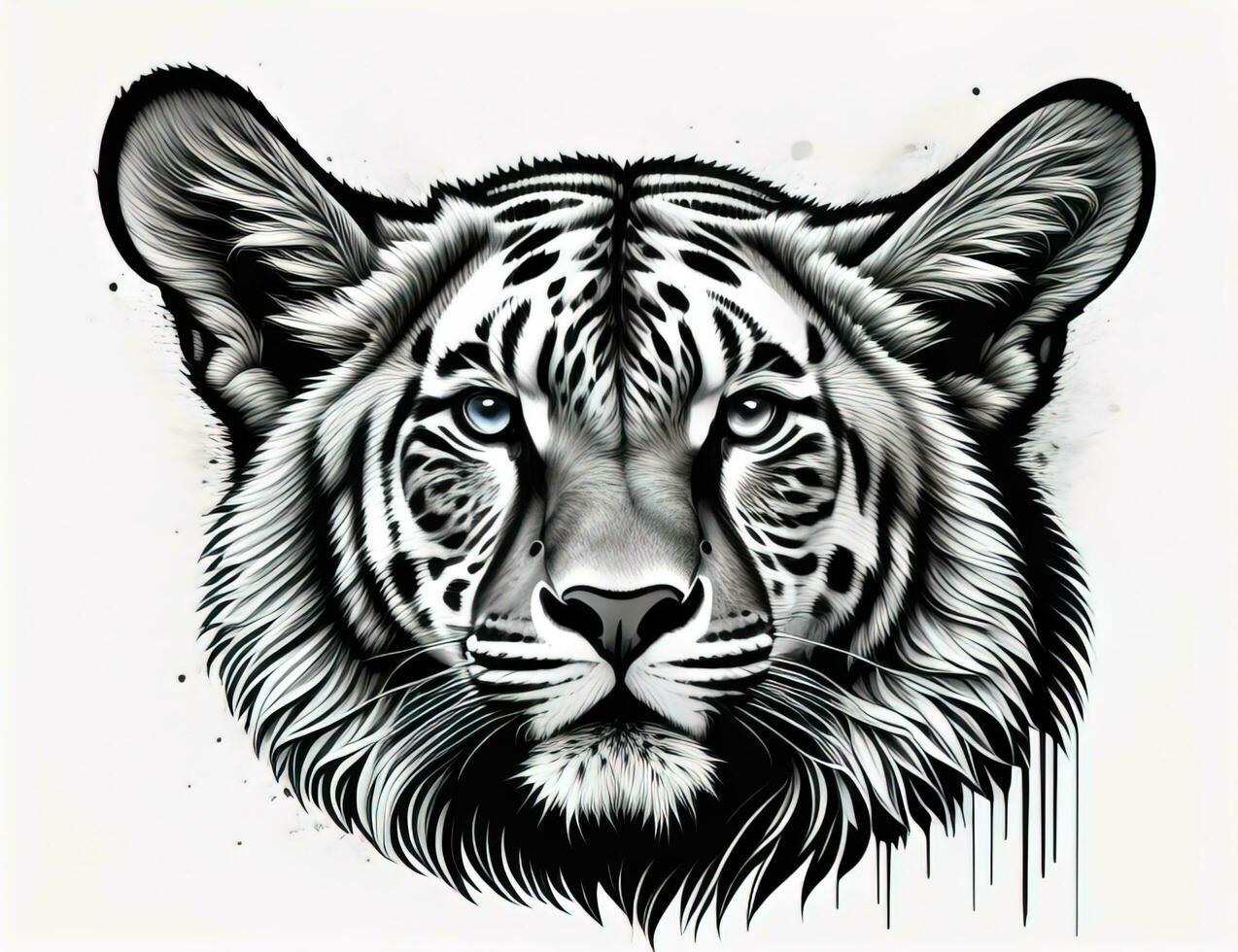 Tiger head with colorful background. ai generative photo