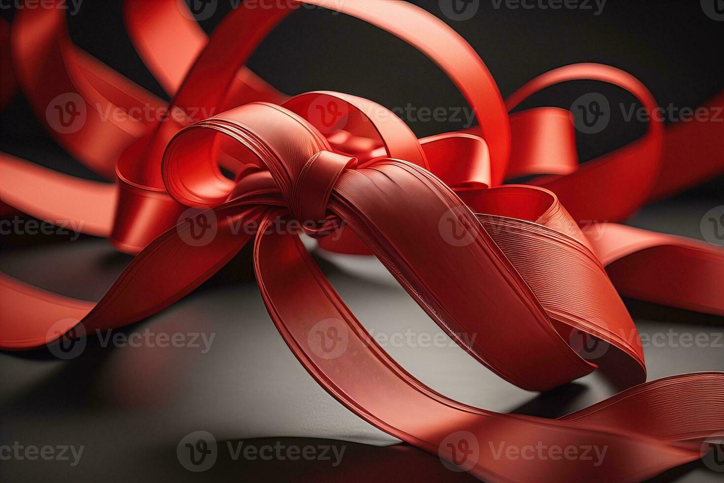 Shiny satin ribbon in brown color isolated on white background. ai generative photo