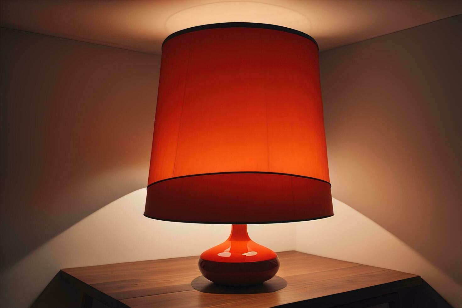decorative table lamp on solid color background. ai generative photo
