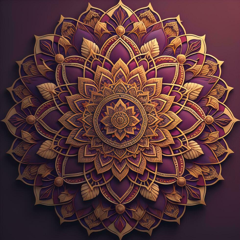 Mandala pattern. Vintage decorative elements. Hand drawn oriental background. ai generative photo