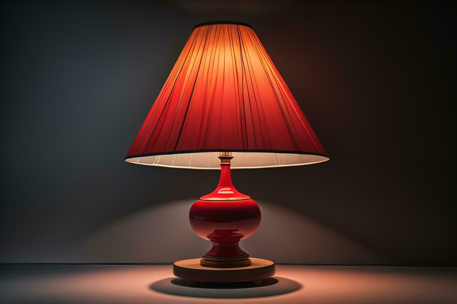 a modern lamp on a solid color background. ai generative photo