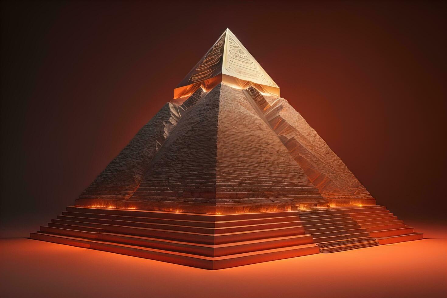 Creative and colorful pyramid on a solid color background. ai generative photo