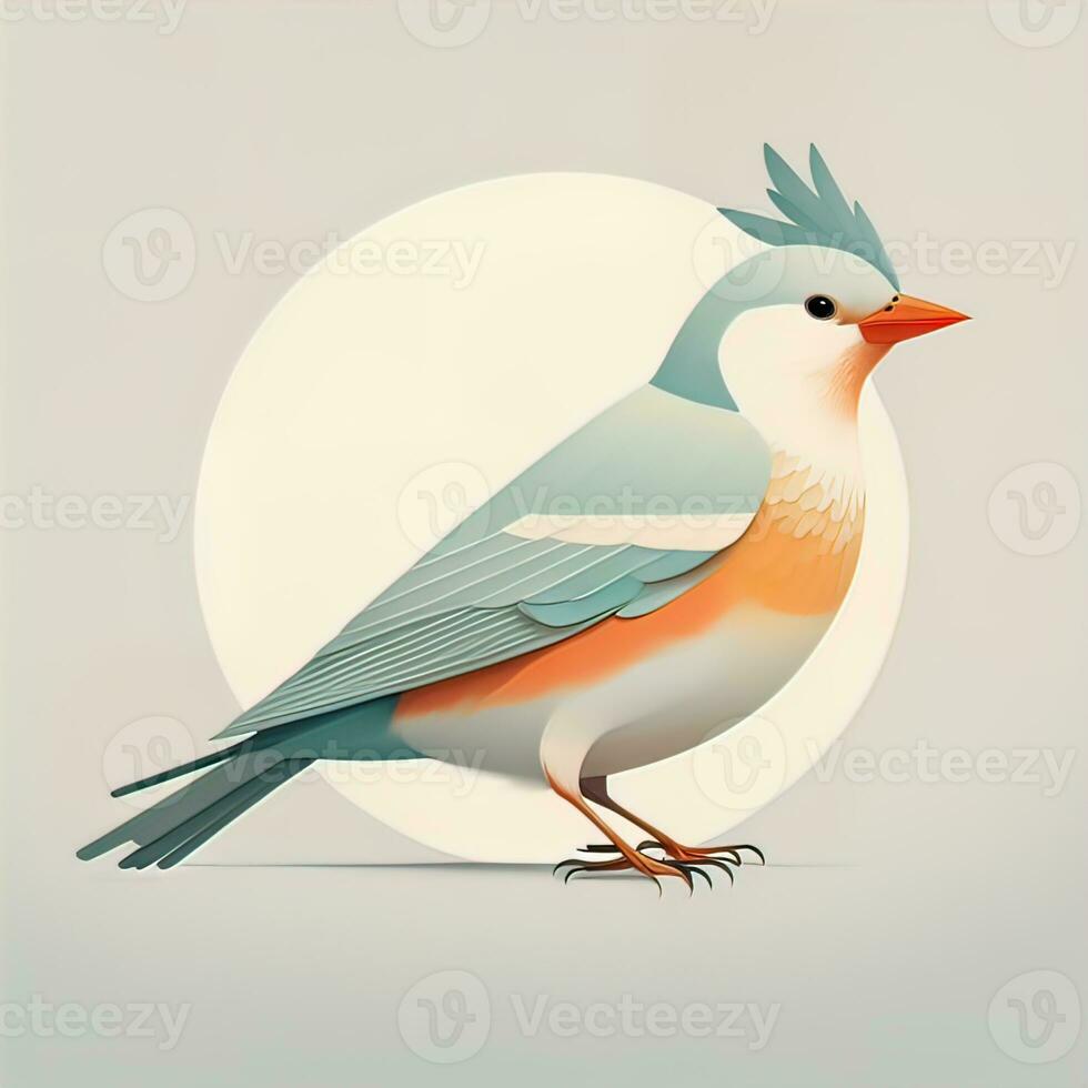 vector illustration of a bird. Vector illustration in cartoon style. ai generative photo