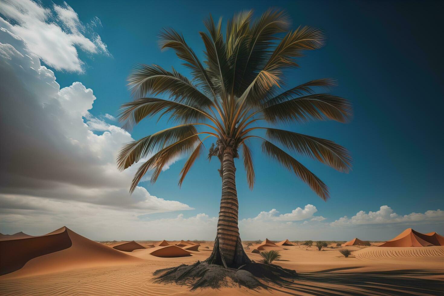 Palm tree on the beach. Summer vacation concept. ai generative photo