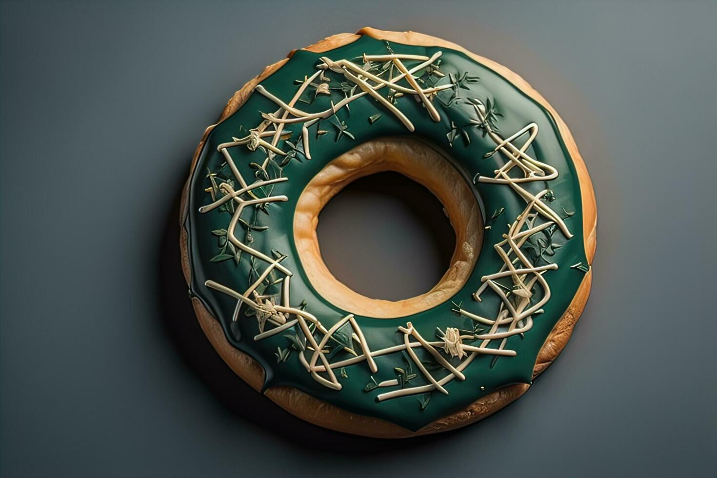 Chocolate glazed donut with sprinkles. Ai generative photo