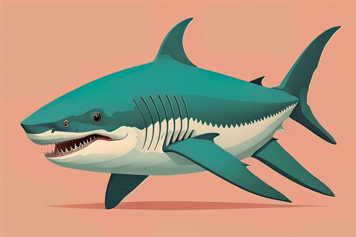 Shark with open mouth. Vector illustration of a shark with open mouth. ai generative photo