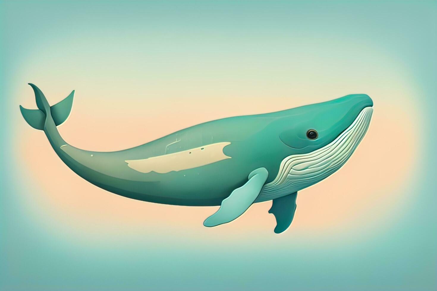 Blue whale isolated on a solid clor background. ai generative photo