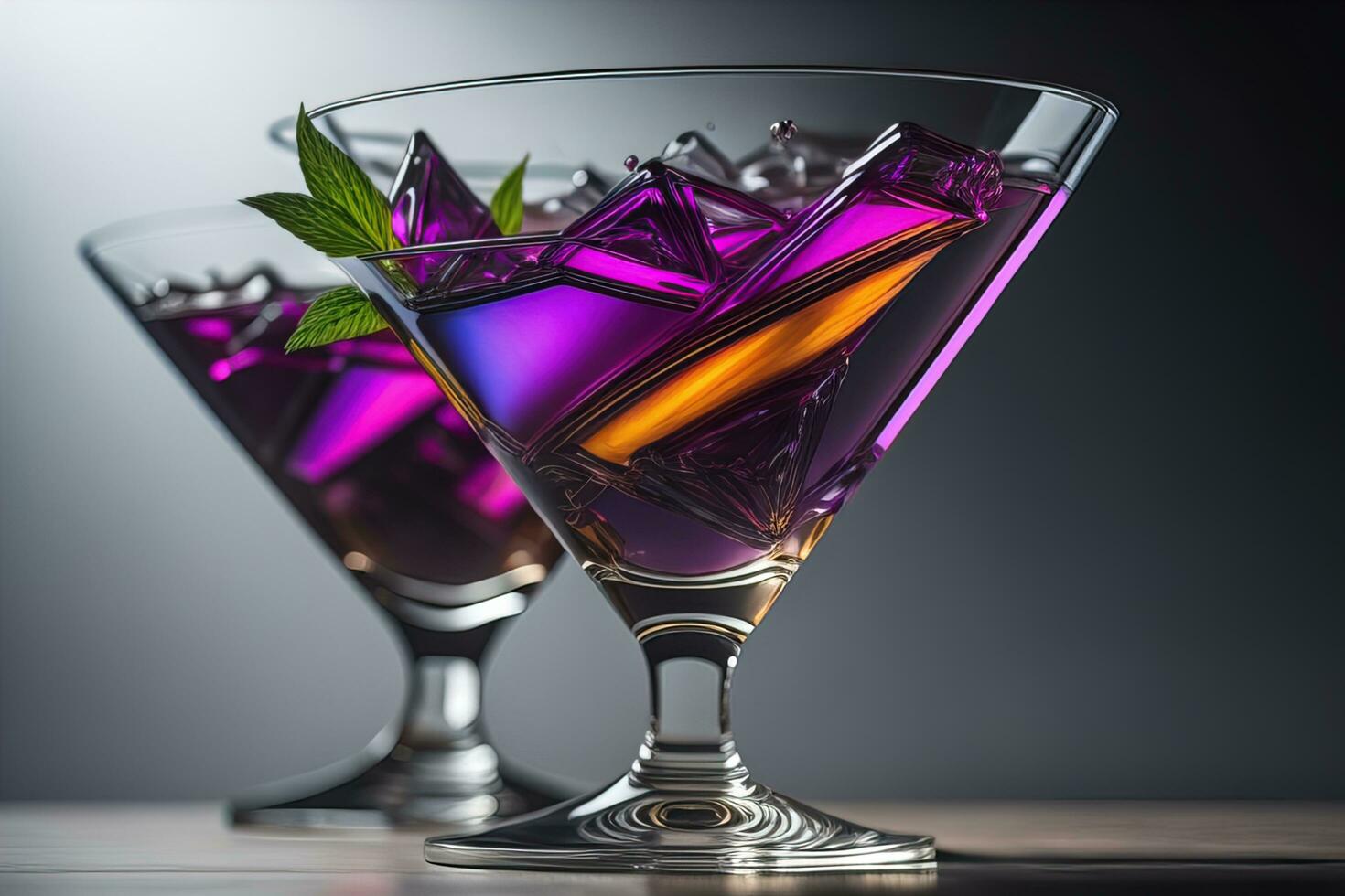 Cocktail in a glass on a solid color background. ai generative photo