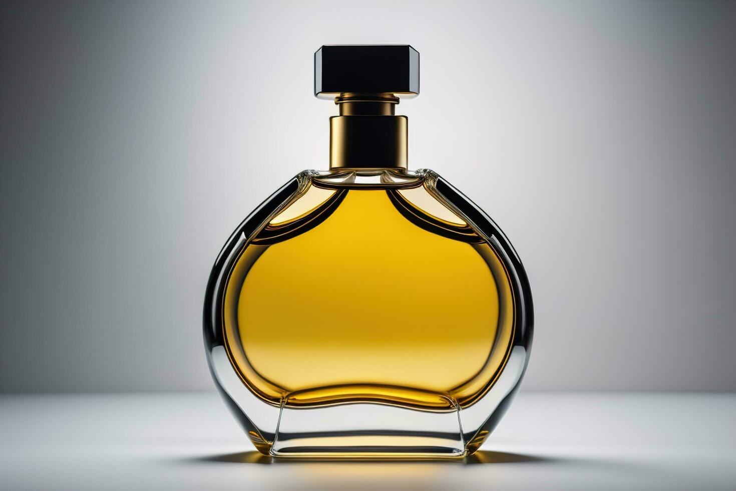 Creative and brandless Perfume bottle and flower on the wooden table, closeup. ai generative photo