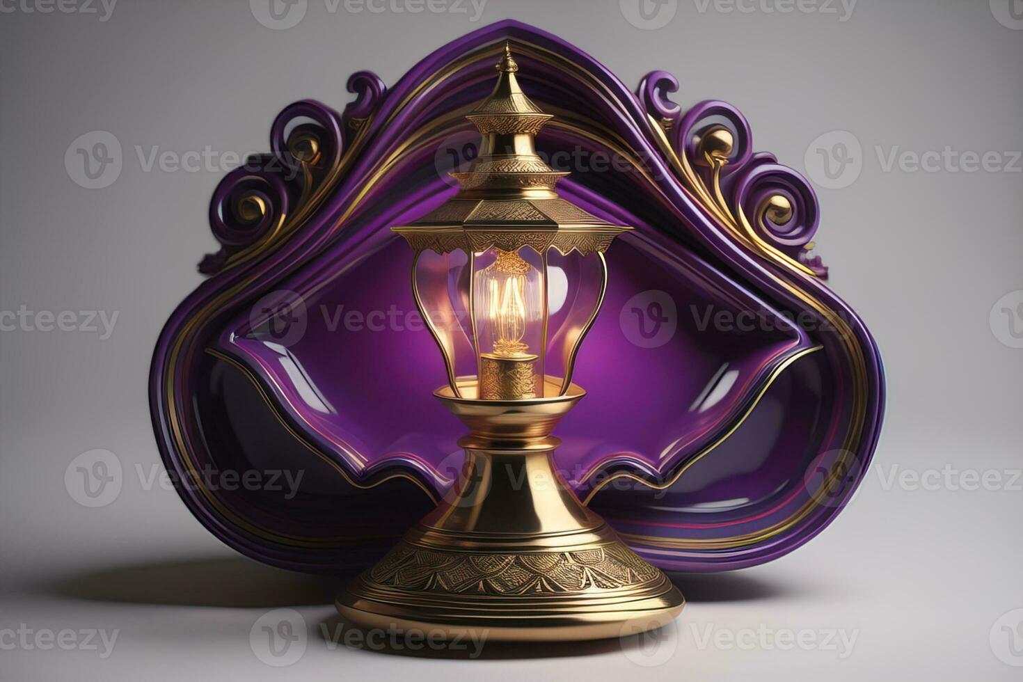 Lantern on a wooden table and a dark background. ai generative photo