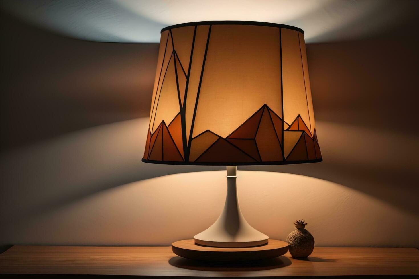 decorative table lamp on solid color background. ai generative photo