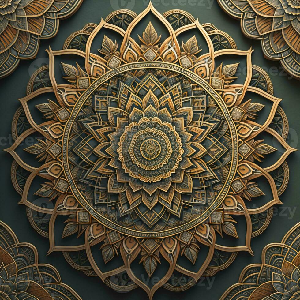 Mandala pattern. Vintage decorative elements. Hand drawn oriental background. ai generative photo