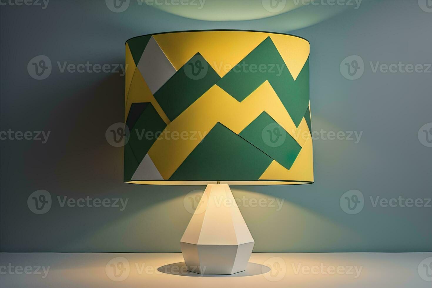 decorative table lamp on solid color background. ai generative photo