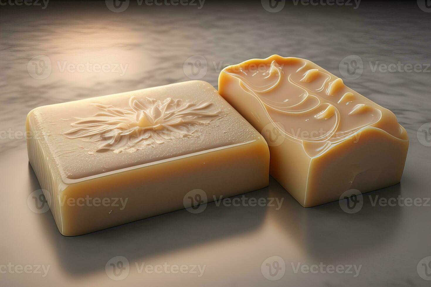 Soap bars on a colored background. ai generative photo