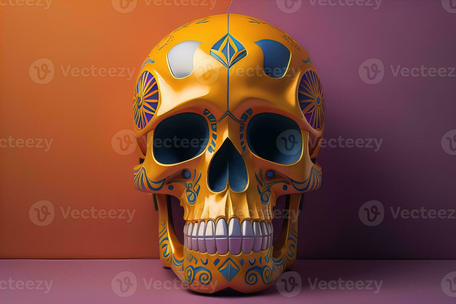 Day of the Dead sugar skull. Mexican sugar skull. ai generative photo