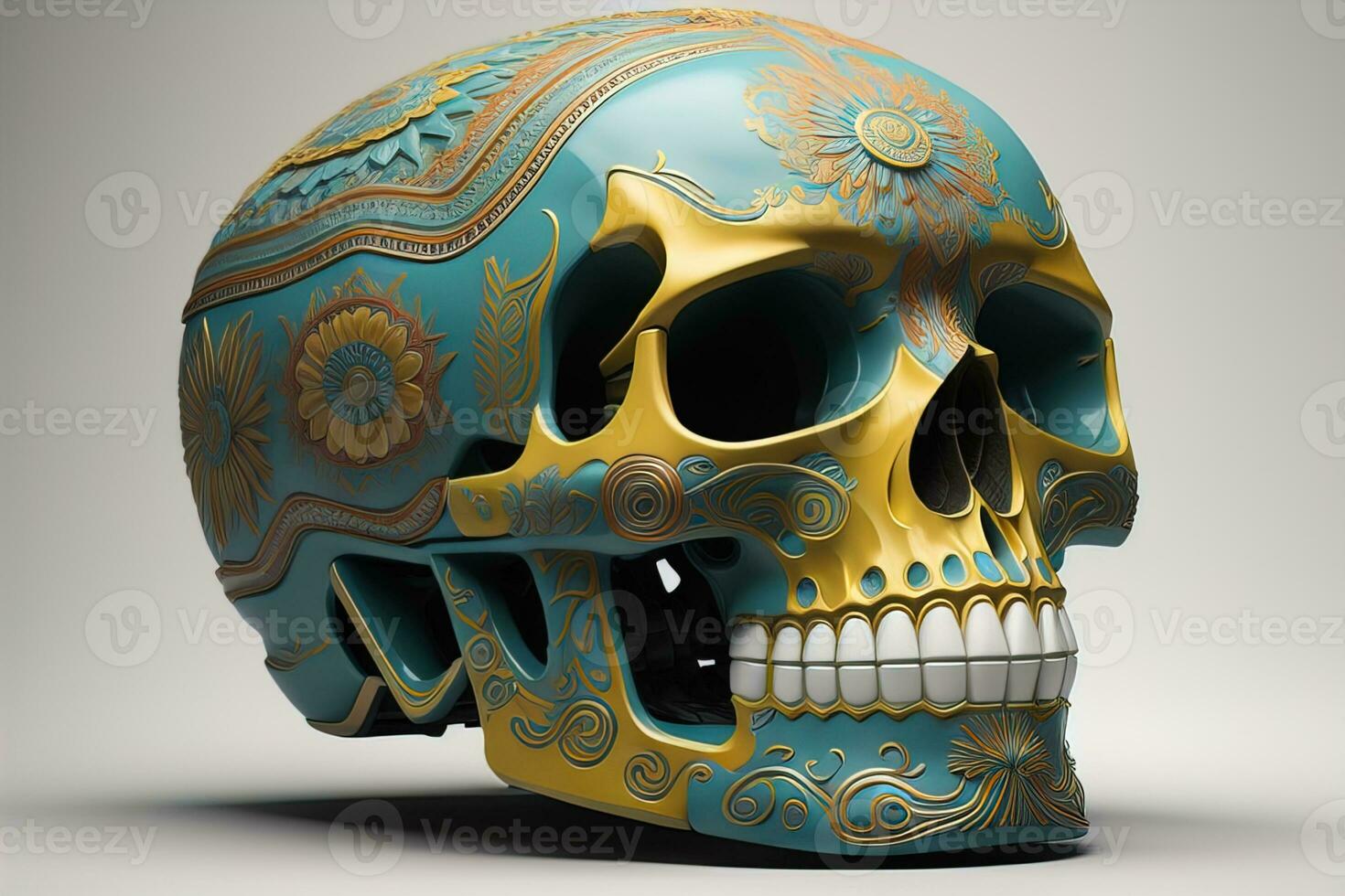 Day of the Dead sugar skull. Mexican sugar skull. ai generative photo