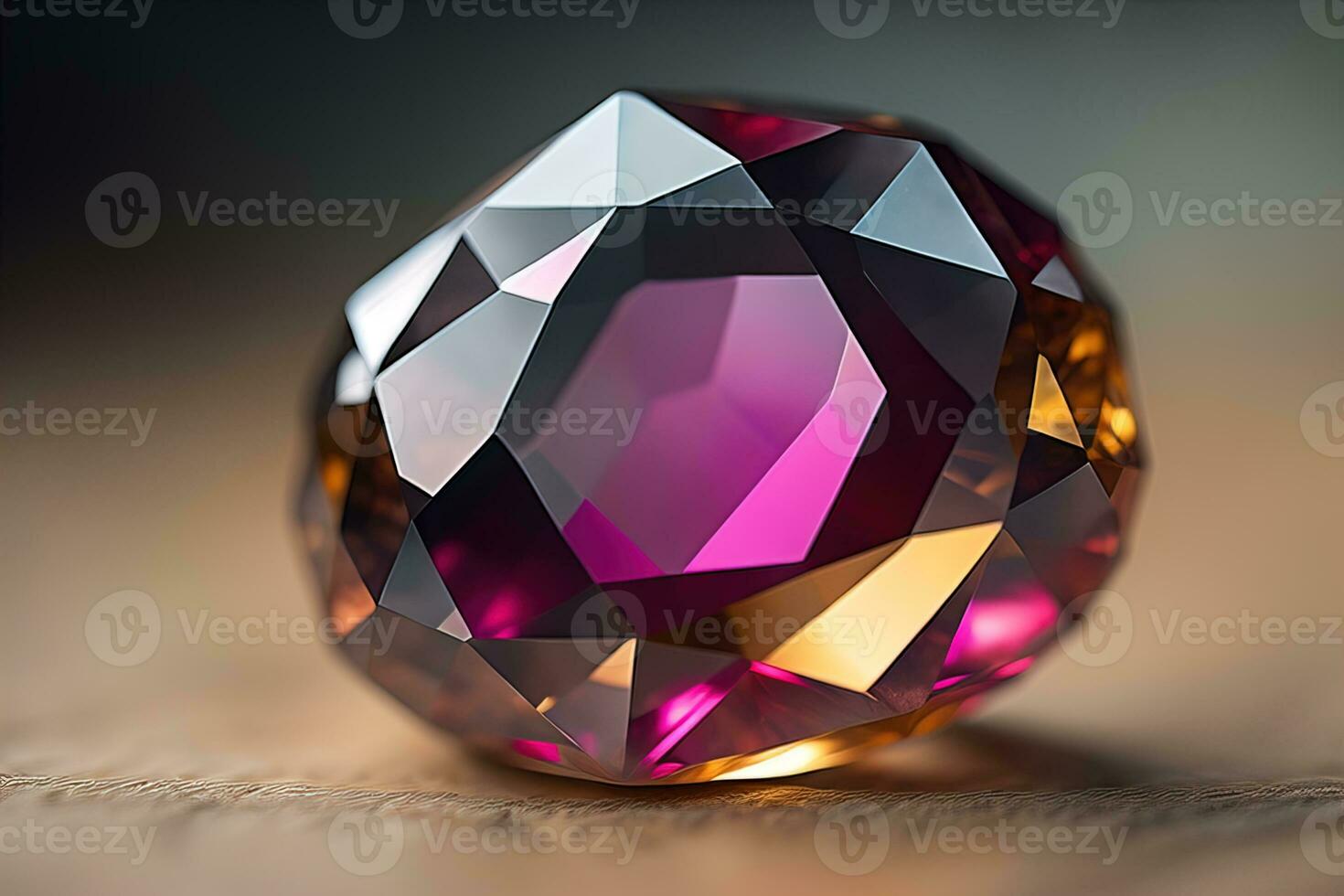 Brilliant multicolored sapphire on a surface. ai generative photo