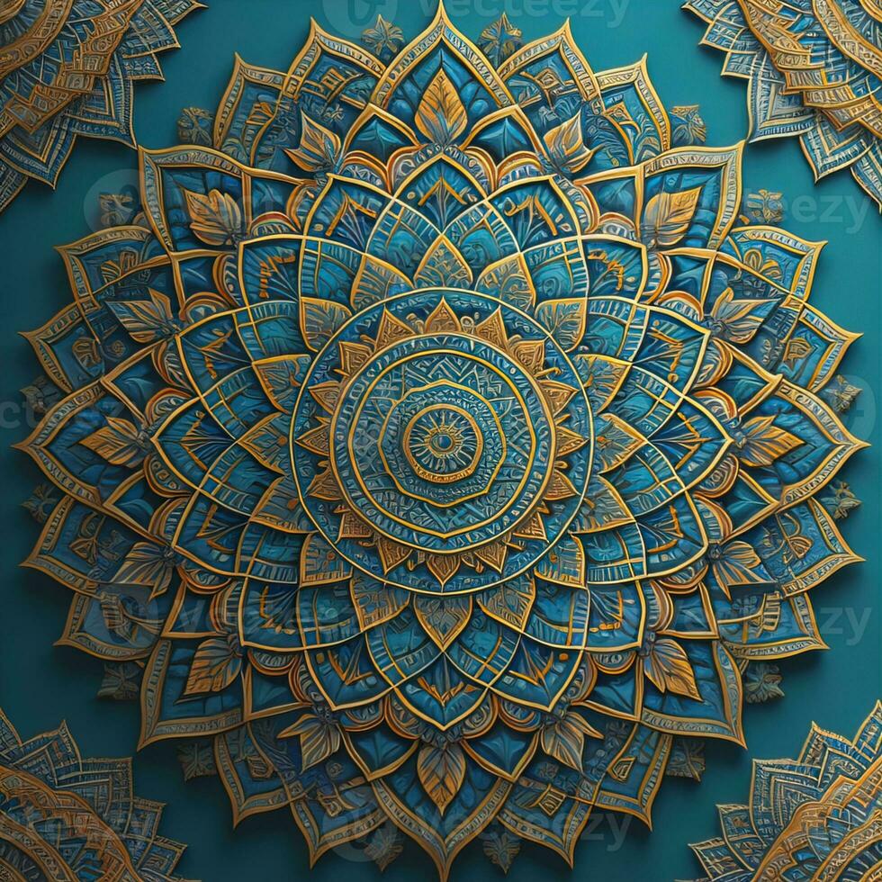 Mandala pattern. Vintage decorative elements. Hand drawn oriental background. ai generative photo