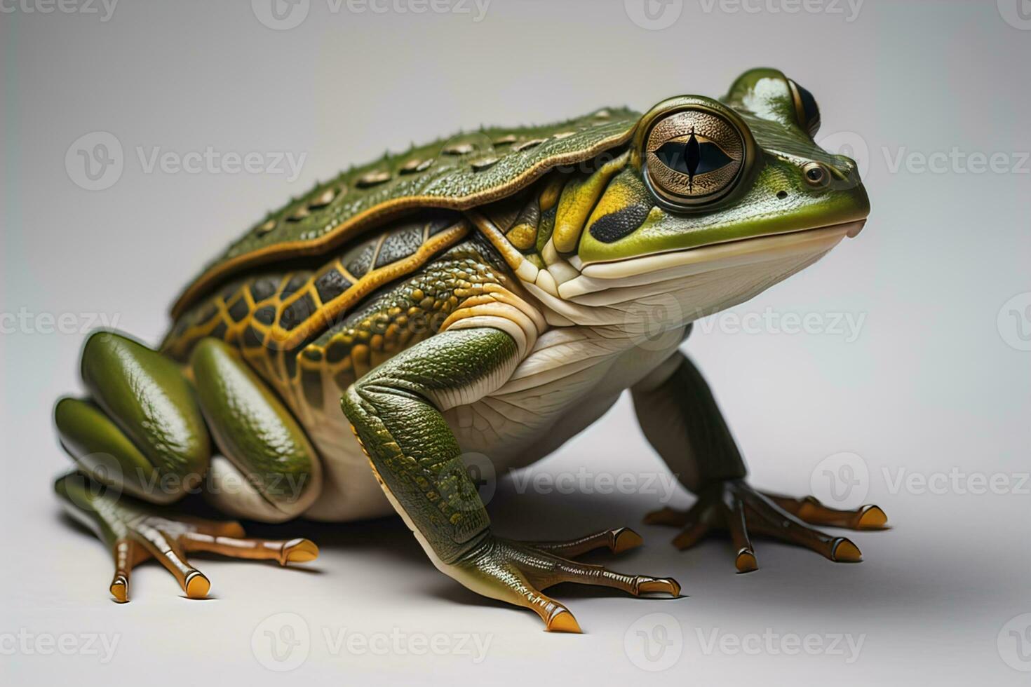 European tree frog, Hyla arborea isolated on solid colour background. ai generative photo