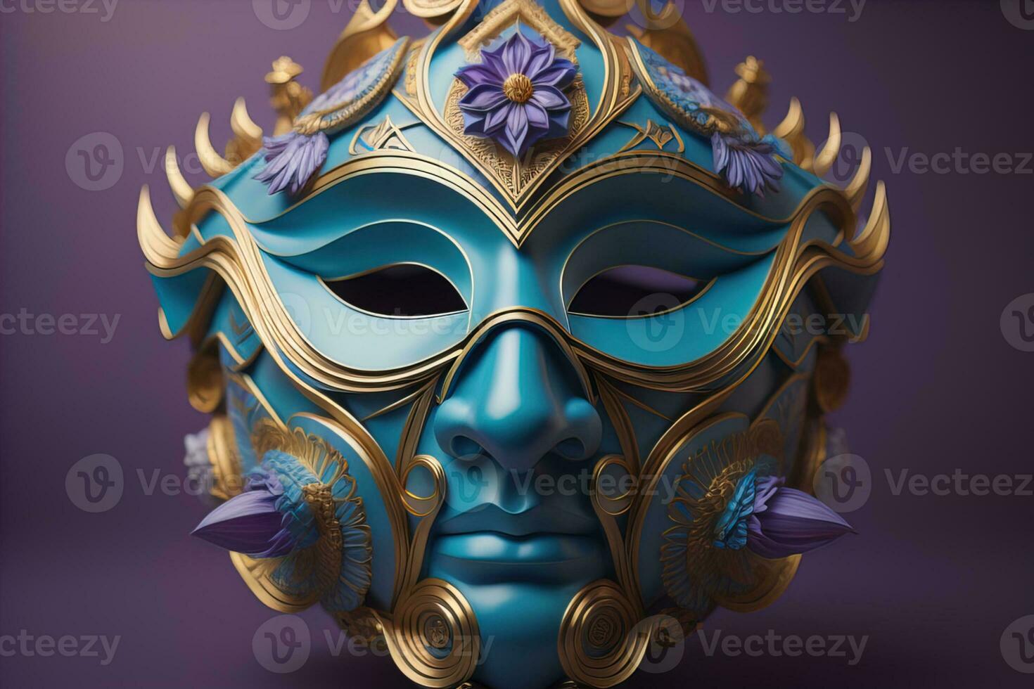 Mardi Gras mask isolated on solid color background. ai generative photo