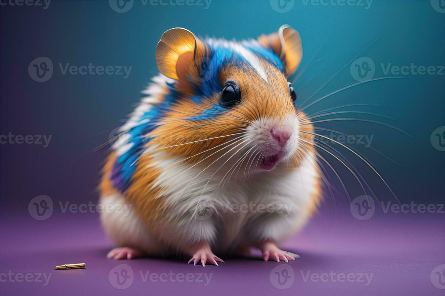 Hamster on a solid color background. Close-up of a hamster. ai generative photo