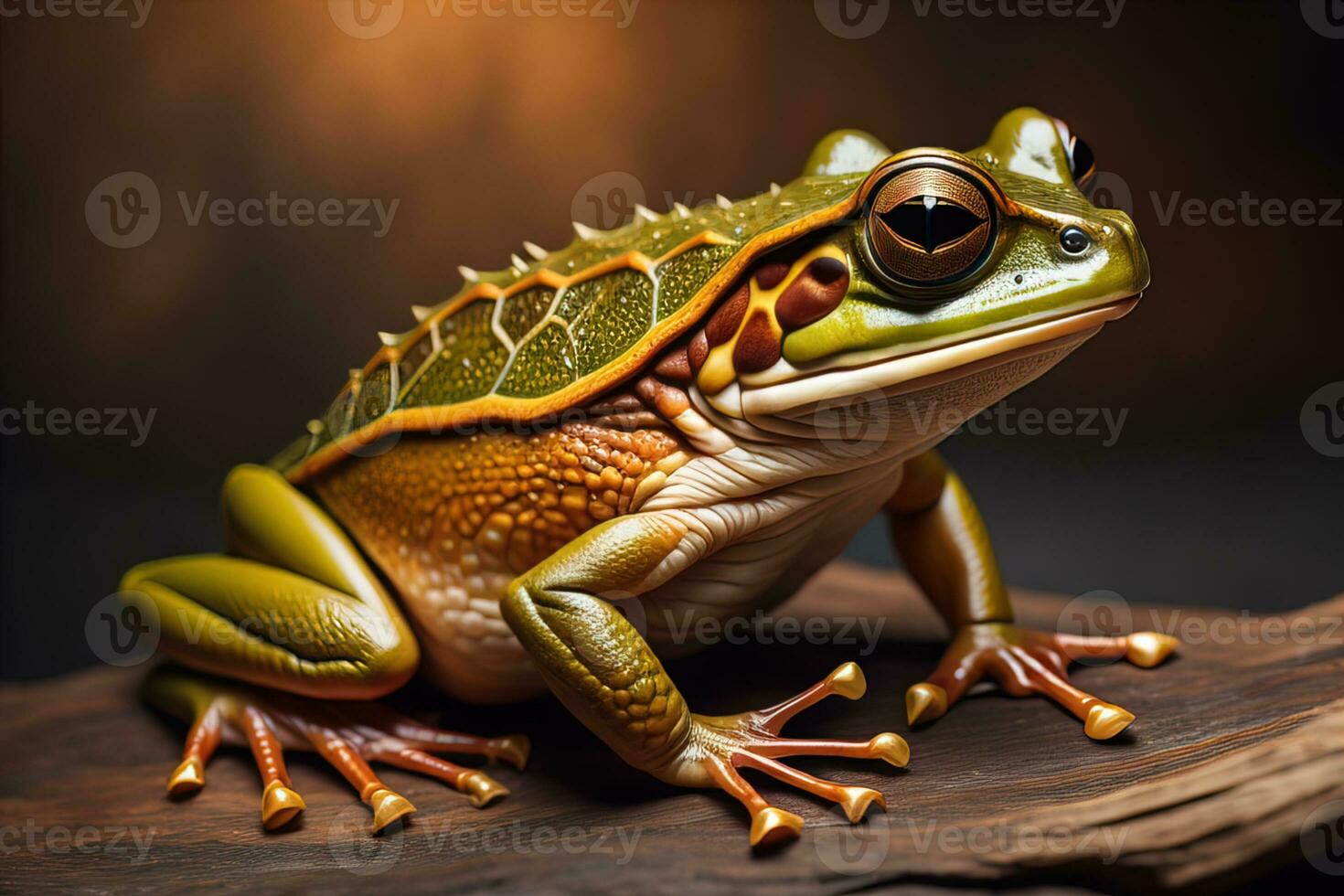European tree frog, Hyla arborea isolated on solid colour background. ai generative photo