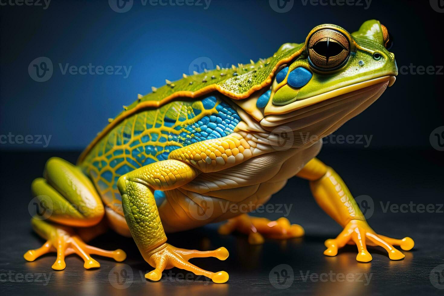 European tree frog, Hyla arborea isolated on solid colour background. ai generative photo