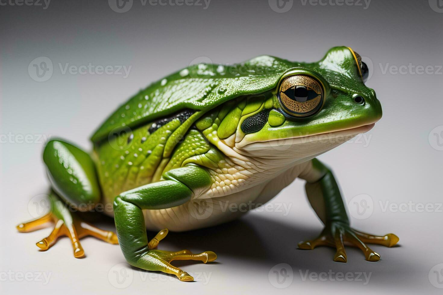 European tree frog, Hyla arborea isolated on solid colour background. ai generative photo