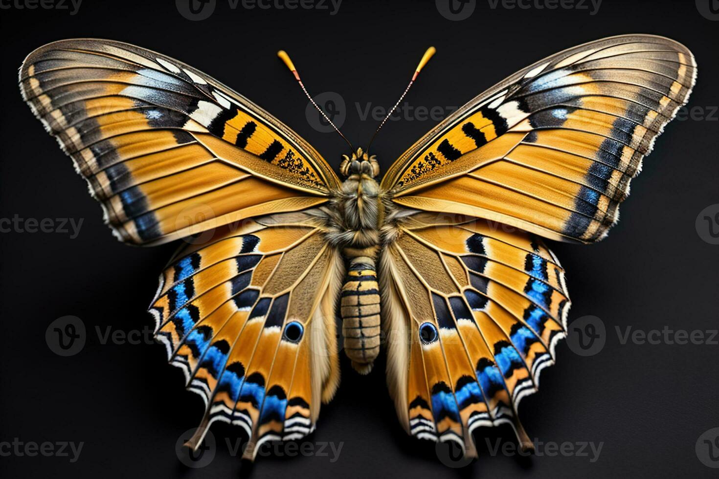 Butterfly Papilio machaon isolated on solid color background. ai generative photo