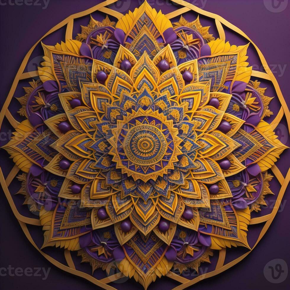 Mandala pattern. Vintage decorative elements. Hand drawn oriental background. ai generative photo