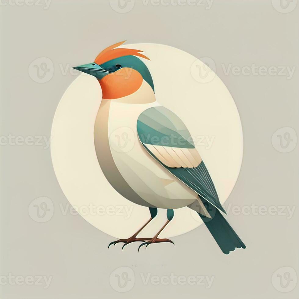 vector illustration of a bird. Vector illustration in cartoon style. ai generative photo