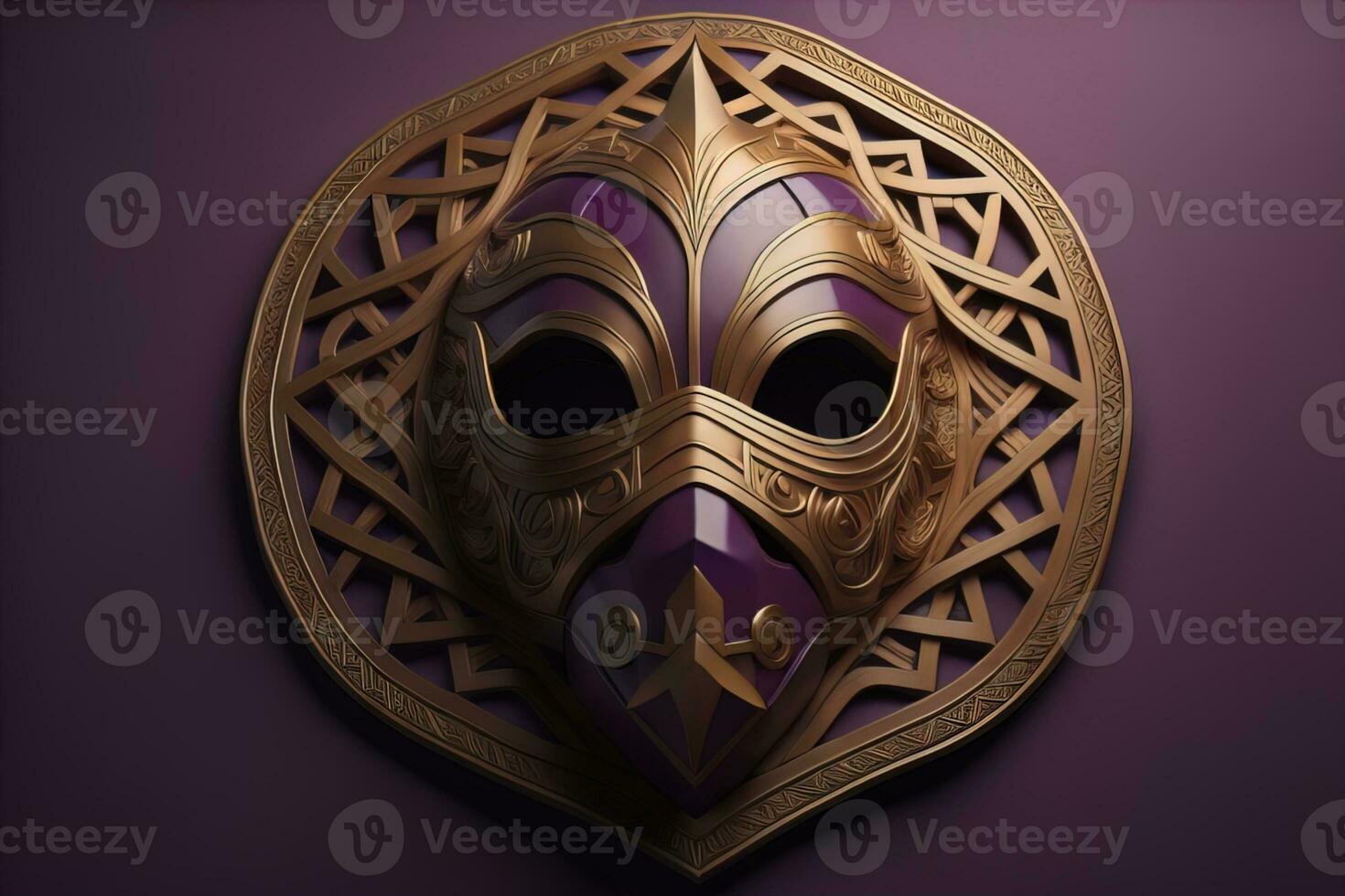 Mardi Gras mask isolated on solid color background. ai generative photo