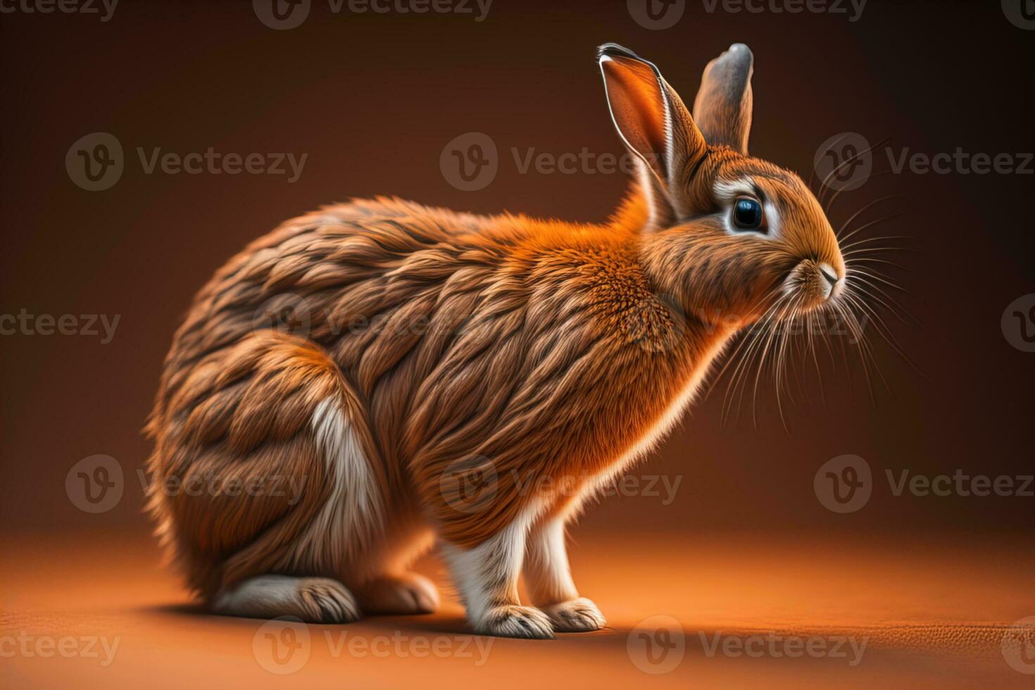 Easter bunny on a solid color background. ai generative photo