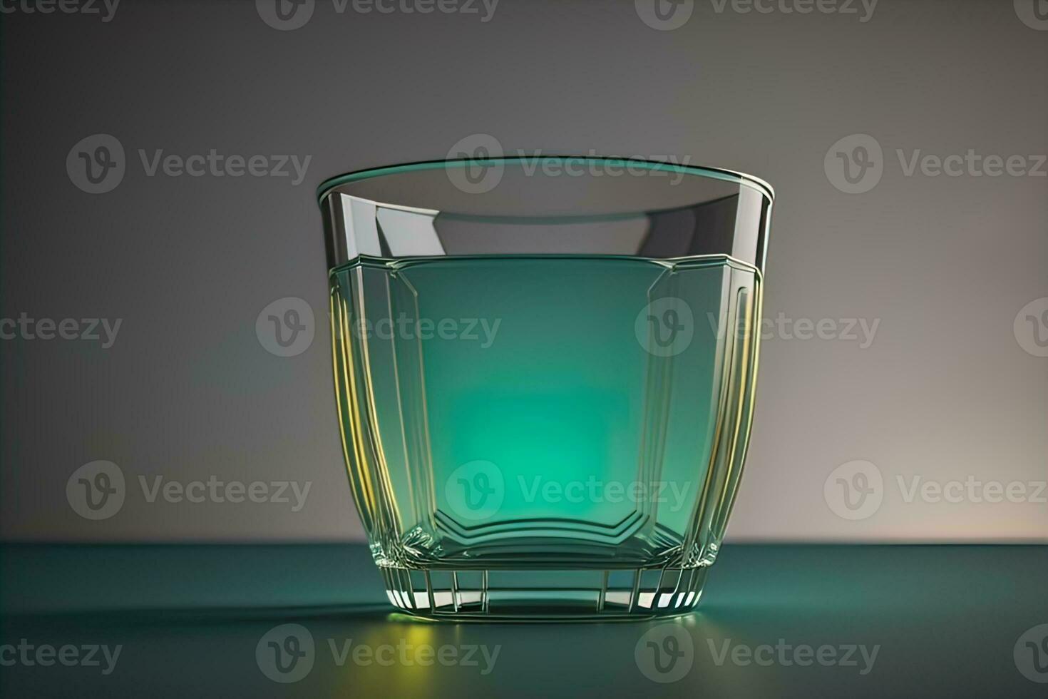 Colorful glass pot on a dark background. ai generative photo