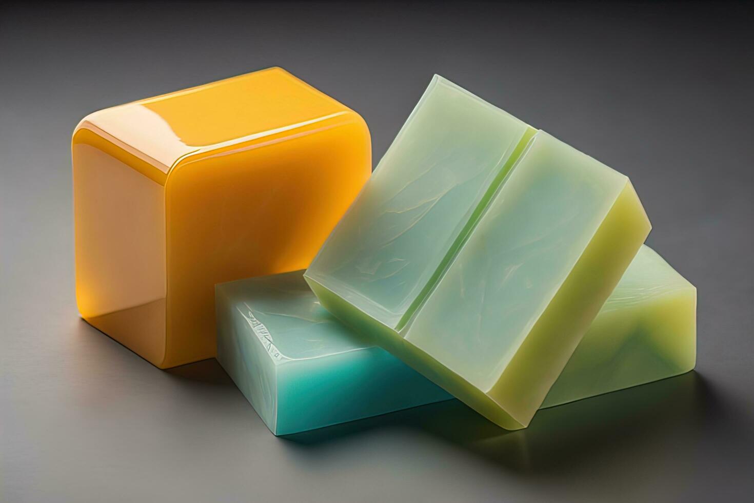 Soap bars on a colored background. ai generative photo