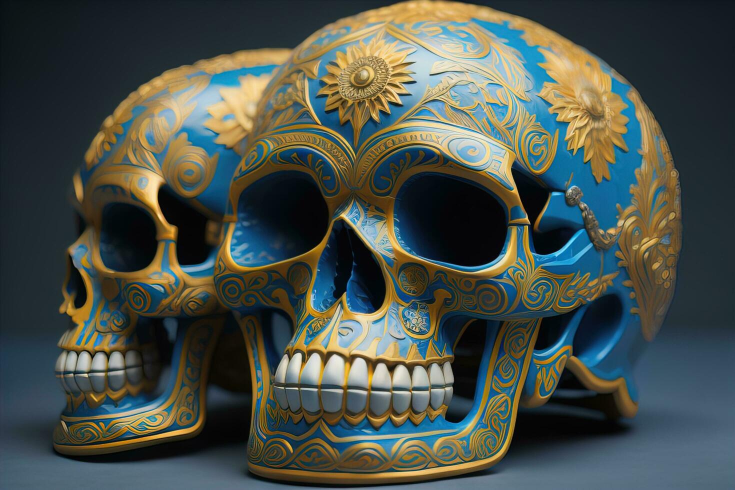 Day of the Dead sugar skull. Mexican sugar skull. ai generative photo