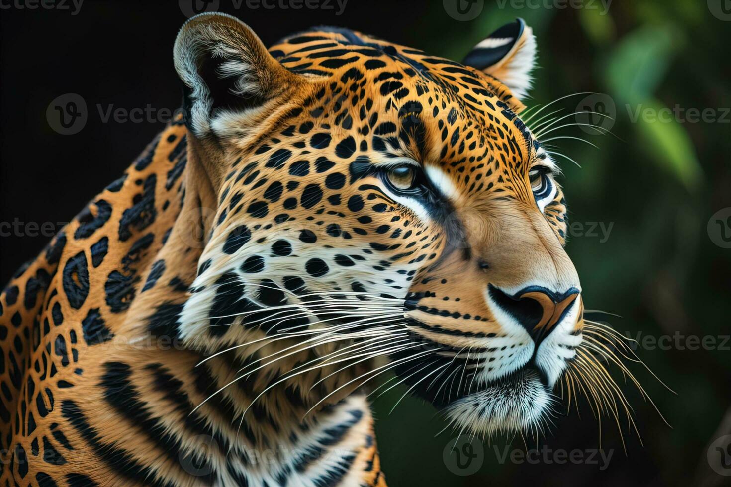 Portrait of a tiger on a solid color background. Close-up. ai generative photo
