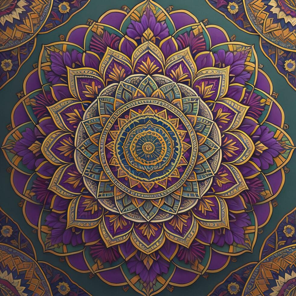 Mandala pattern. Vintage decorative elements. Hand drawn oriental background. ai generative photo