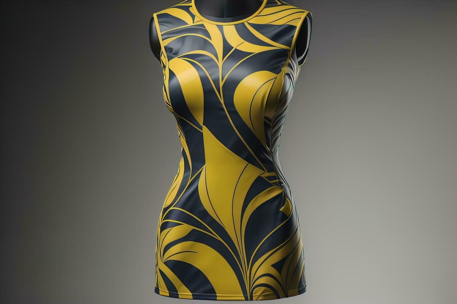 Women's dress on a mannequin in a fashion store. ai generative photo