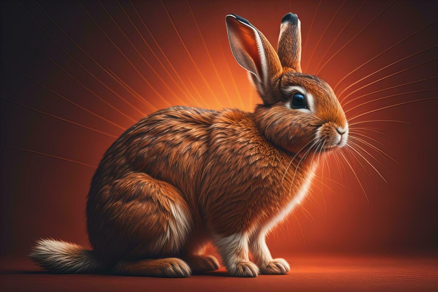 Easter bunny on a solid color background. ai generative photo