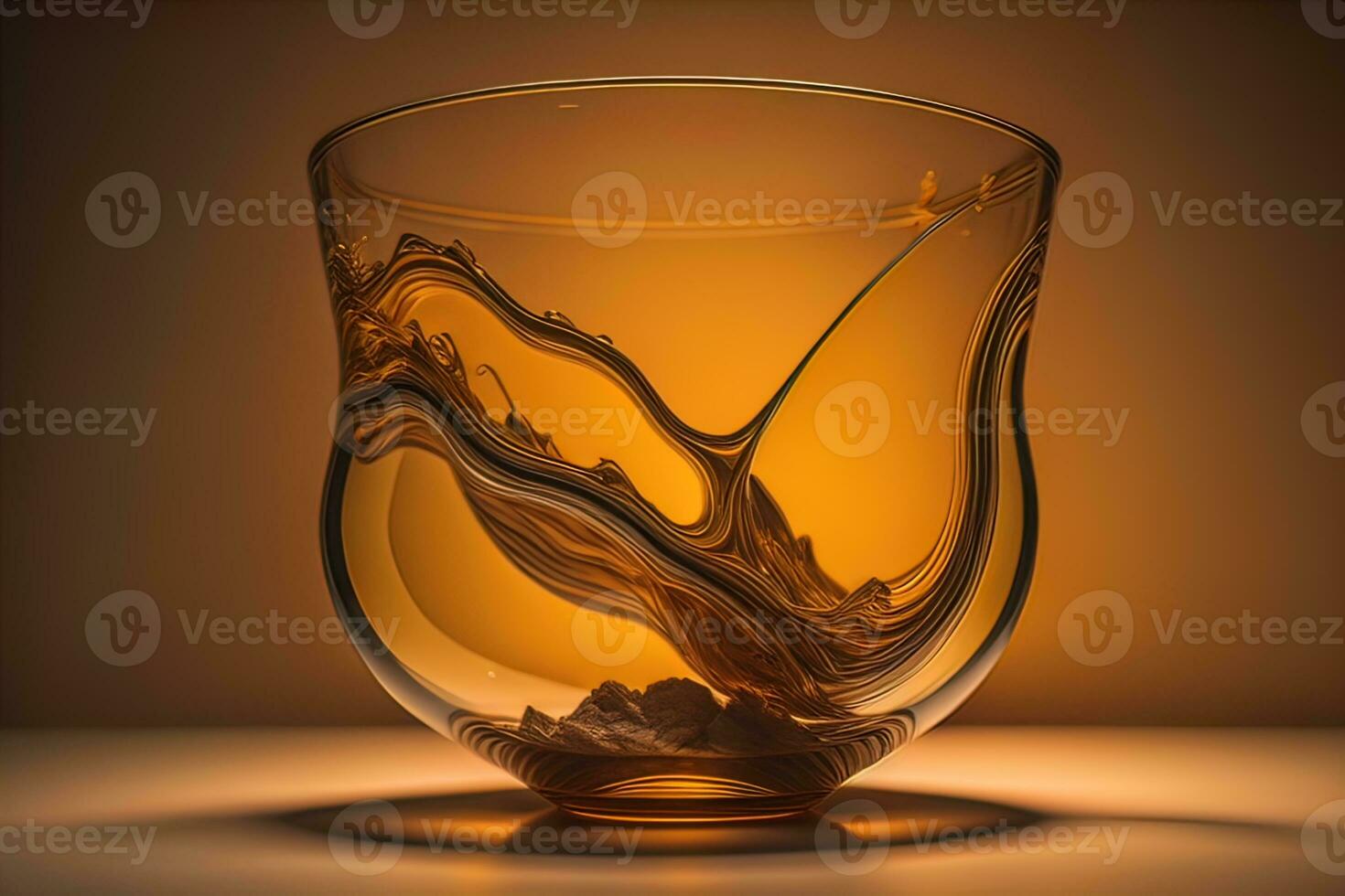 Colorful glass pot on a dark background. ai generative photo