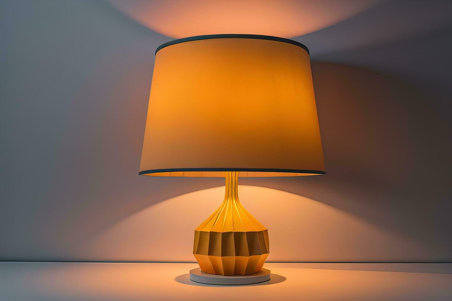 decorative table lamp on solid color background. ai generative photo