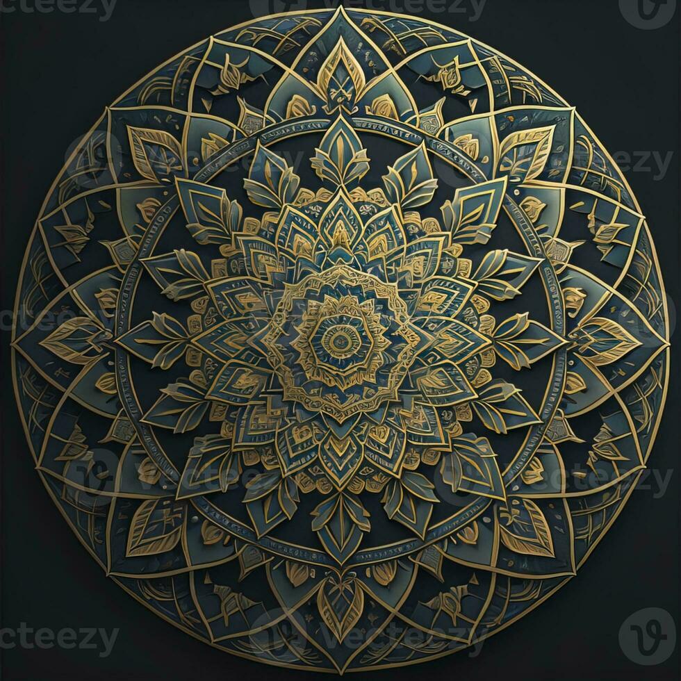 Mandala pattern. Vintage decorative elements. Hand drawn oriental background. ai generative photo