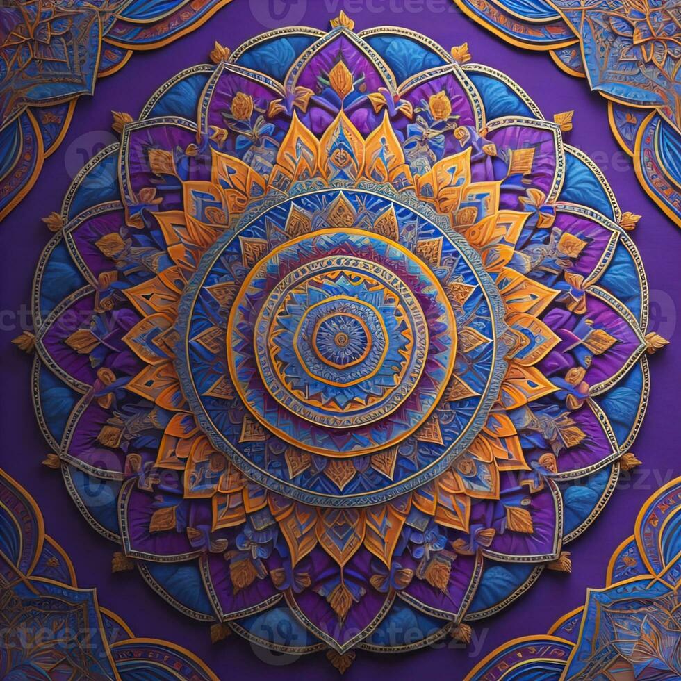 Mandala pattern. Vintage decorative elements. Hand drawn oriental background. ai generative photo